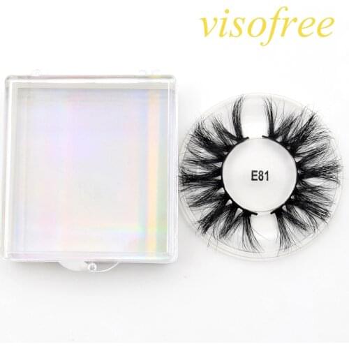 Visofree 3D mink lashes 25mm lashes extra length mink eyelashes big dramatic eyelashes strip thick false eyelash for beauty E81
