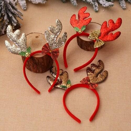 Funny Christmas Headbands Fancy Reindeer Antlers Hairband Xmas Kids Hairhoop Party Headwear Hair Accessories Gift