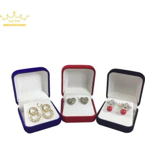 Wholesale Black Velvet Earrings Box Jewelry Display Storage Foldable Case For Wedding Ring Valentines Day Gift Organizer 60pcs