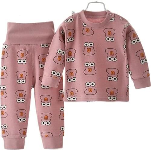 Girls Pajamas Set Boys Sleepwear 2021 Autumn Winter Cartoon Cotton Kids Clothes Thermal Underwear Suits 0-4y Baby Sets Homewear