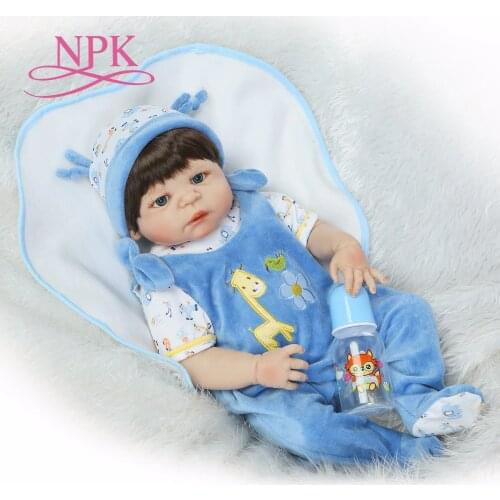 NPK 57CM full silicone body reborn baby boy dolls soft silicone vinyl real gentle touch bebe new born real baby Gift