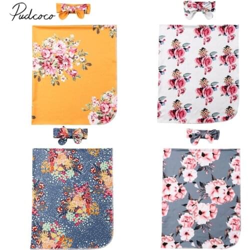 2019 Baby Bedding Clothing Newborn Swaddle Blanket Baby Boys Girls Sleeping Bag Wrap Headband Cloth 0-3M