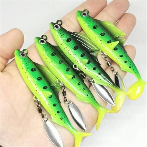 1PCS Realistic Sequins Fishing Lure 85mm/12.5g Artificial VMC Single Hook Freshwater Wobblers Lead Soft Bait Carp Fishing Tackle