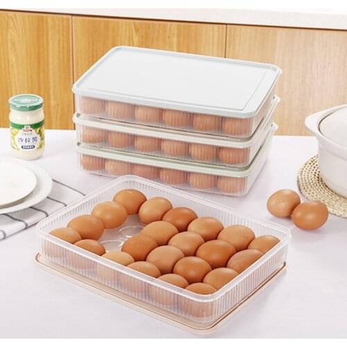 Home Kitchen Transparent Case Egg Box Racks 24 Grid Egg Box Food Container Eggs Refrigerator Organizer Storage Box Crisper