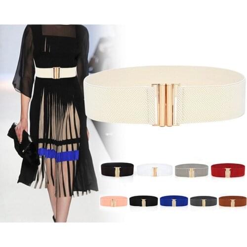 Womens Belt Stretch Skinny Elastic Wide Ceinture Corset Tie Wrap Waist Soft Vintage Femme Red Black Blue Dress Belt Accessories