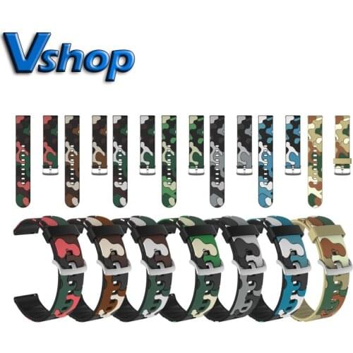 22mm Watch Bands Compatible For Huawei Watch GT 2 46mm /GT 2 Pro /GT 2e Camouflage Silicone Replacement Wrist Strap Watchband