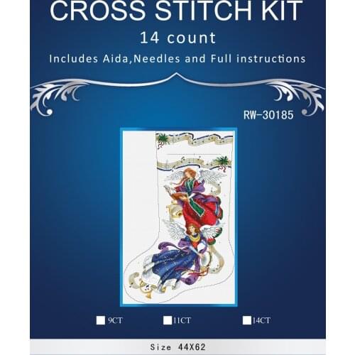 Christmas Sock 3 14CT Free Delivery Top Quality Counted Cross Stitch Kits for Embroidery Home Decor Needlework