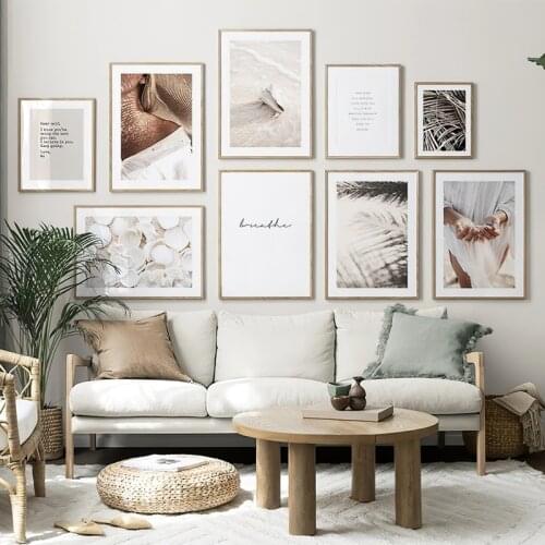 Nordic Beach Scenery Picture Wall Art Home Decor Canvas Painting Modern Figure Quote Poster and Print for Dormitory Living Room