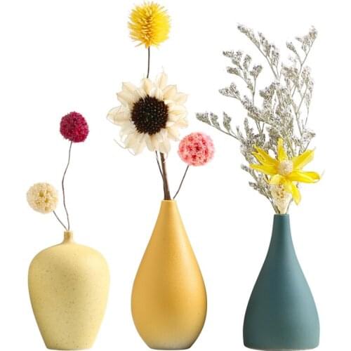 Modern Simple Ceramic Vase Small Mouth Tabletop Art Bottle Home Wedding Decoration Accessories