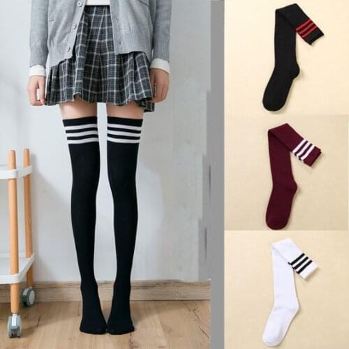 Warm Thigh High Socks for Ladies Girls New Fashion Striped Knee Socks Women Sexy Socks Striped Long Socks Women Thigh High Socks