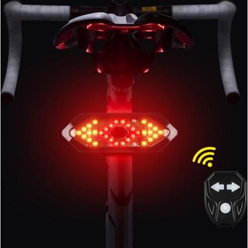 Bicycle Tail Light USB Rechargable Smart Wireless Remote Control Turn Signal Warning Lamp Bike Taillight
