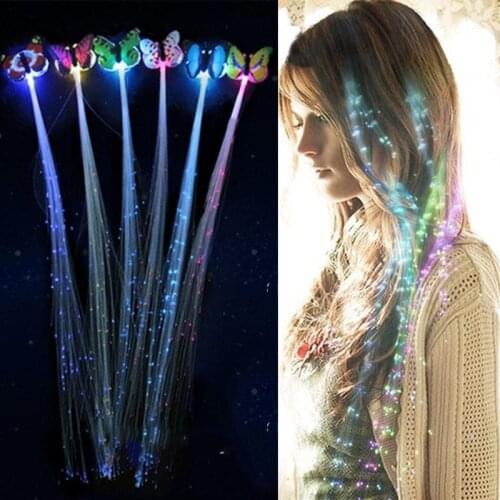 2020 New LED Flashing Hair Braid Glowing Luminescent Hairpin Novetly Hair Ornament Girls Led Toys New Year Party Christmas Gift