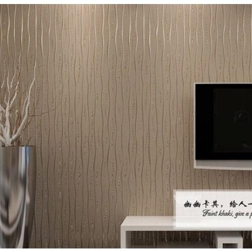 ZXqz 216 Non Woven Fashion Thin Flocking Vertical Stripes Wallpaper For living room Sofa background Grey Silver embroidery art