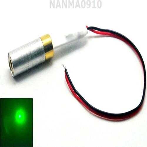 1pair INDUSTRIAL 532nm 10mW Green Dot Ray Laser Diode Module 5V w 12mm Dia Copper Housing