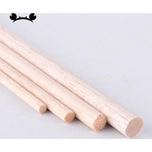 10pcs/lot 250mm long diameter of D5/D6/D8/D10mm Balsa Wood Round Sticks for airplane/boat model Building DIY