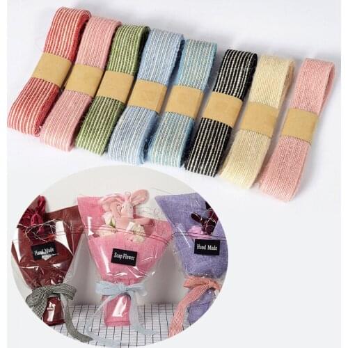 2M Jute Twine Fish Silk Hemp Ribbon Trims Colors Tape Roll Rope Rustic Wedding Decoration Vintage Wedding Decor Table Accessory