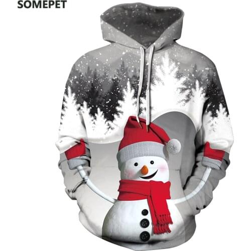 3D Print Xmas Pullover Hoodie Sweatshirt Christmas matching couple outfit hoodies Men Women Autumn Winter Plus Size Clothing
