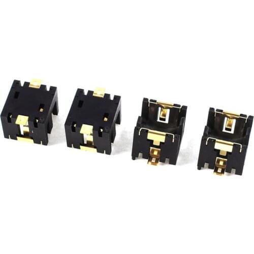 4 Pcs Black Plastic Button Coin Cell Battery Socket Holder for 2 x AG13/LR44