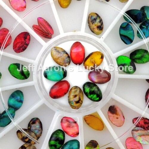 60PCS 3d oval glitter shell rhinestones for nail art decorations beauty nails supplies tools jewelry gems