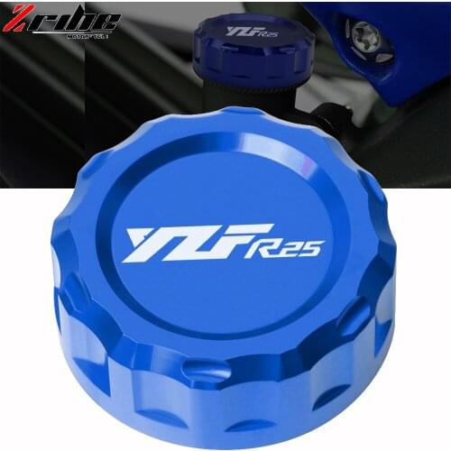 For Yamaha YZF R1 R25 R3 R6 2017 CNC Aluminum Motorcycle Rear Brake Fluid Tank Reservoir Oil Cup Cover Cap Modified Accessories