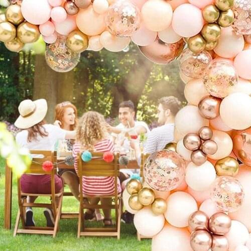 96pcs Rose Golden Macaron Pinkish Balloon Arch Garland Kit For Wedding Birthday Party Decoration Birthday Party Balloon Ornament