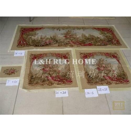 Free Shipping French Aubusson hand woven Silk sofa and chair cover set 1:4 with arms, Aubusson Silk sofa cover set