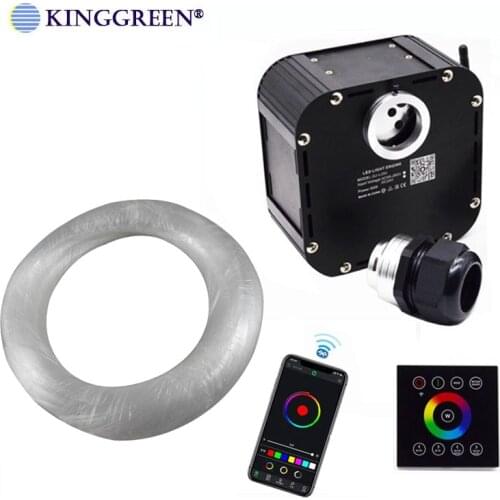 Bluetooth APP Control Twinkle 50W LED Fiber Optic Light With Wall Switch Touch Controller Fiber Optic Light Kit Free Shipping