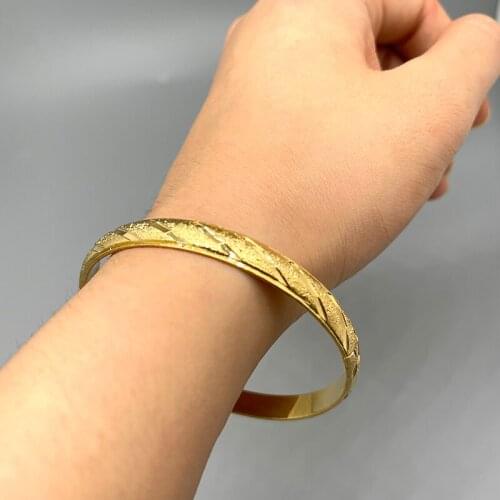 1pcs/lot Open Size Ethiopian Copper Women Unique Punk Style Laser fashion Bangles Gold Color Jewelry Girl Accessories