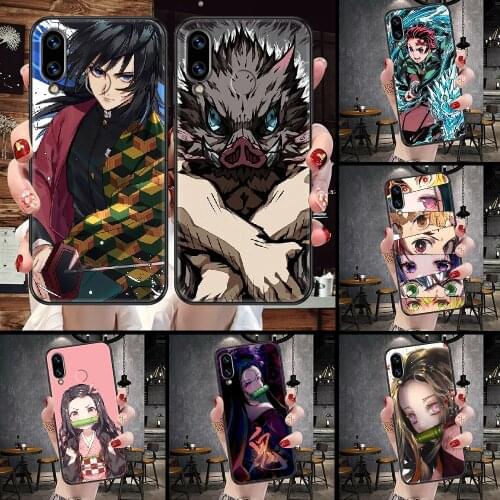 Demon Slayer Hashibira Inosuke Phone case For Huawei Honor 6 7 8 9 10 10i 20 A C X Lite Pro Play black painting prime tpu