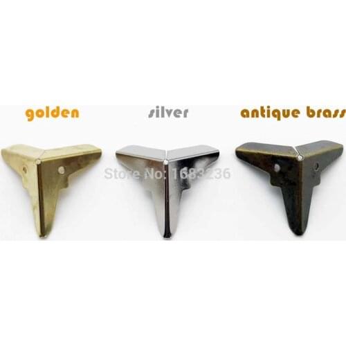 12pcs Mini Small Decor Jewelry Chest Wooden Wine Gift Box Pape Case Edge Cover Corner Protector Guard 19mm with Nails 3 color