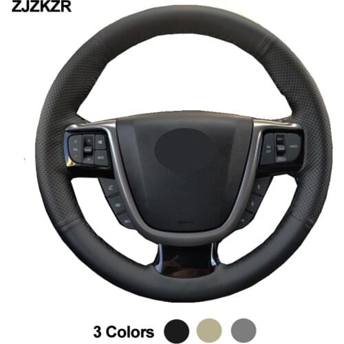 Hand Sewing Car Steering-Wheel Cover Wrap For Faw Besturn x80 2013 2014 2015 2016 2017 2018 Black Beige Gray Artificial leather