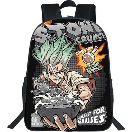 Dr Stone Backpack Children Bag School Cute Backpacks Boy Girl Bags Anime Cosplay Fashion Bookbag Casual Daypacks Teen Rucksack
