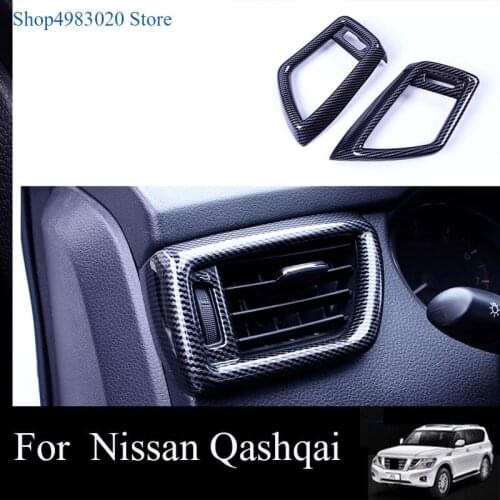 For Nissan QASHQAI J11 Car front conditioner air Outlet decoration Cover Trim 2016-18 Car Accessories Styling ABS Chrome