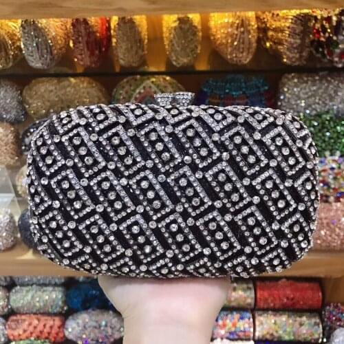 XIYUAN Elegant women evening party high quality handbag diamonds luxury clutches ladies crystal purses Bridal wedding party bags