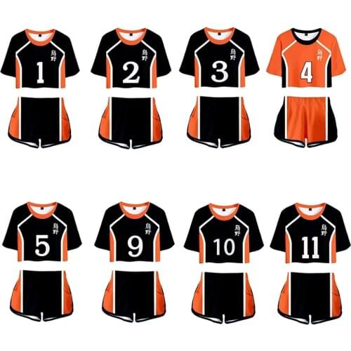 Haikyuu! Costume Karasuno Hinata High School Shirt Shorts Cosplay Shyouyou Kageyama Tobio Nekoma Sports Volleyball Uniform Gifts
