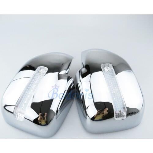 Chrome Side Mirror Cover With LED Lamp For Toyota Land Cruiser 100 LC100 Lexus LX470 1998-2003 2004-2007 Car Styling Accessories