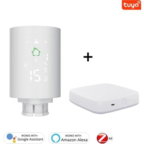 Tuya ZigBee 3.0 Smart Radiator Actuator Programmable Thermostatic Radiator Valve Temperature Controller Voice Control Via Alexa