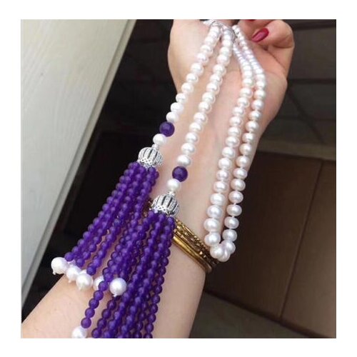 Hot sellnoble jewelry jewelry new style 8 mm long white pearl necklace Christmas DIY women hot sale jewelry