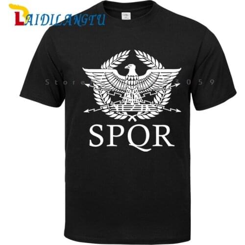 SPQR Roman Gladiator Imperial Golden Eagle T-Shirt Mens Casual Short O-Neck T Shirt Harajuku Tops Tees Shirt