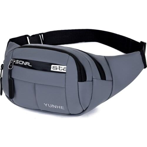 Men Waterproof Oxford Cloth Waist Bag, Letter Print Crossbody Chest Bag with Zipper Closure