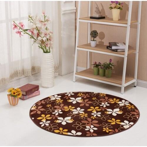 Floral Coral Velvet Soft Childs Room Rug Baby Play Mats Chair Mat Bedroom Rugs Doormat Big Round Carpet For Living Room