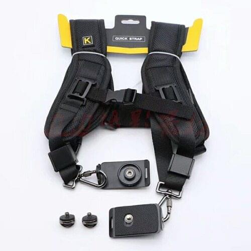 New Double Camera Shoulder Neck Sling Quick Strap + Fasten Adapter Tiny Screw for SLR DSLR Camera Lens Binocular