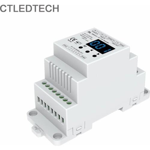 New DL 4CH DIN Rail DMX512 signal to 0-10V 1-10V dimming signal support RDM with digital display Logarithmic or linear dimming