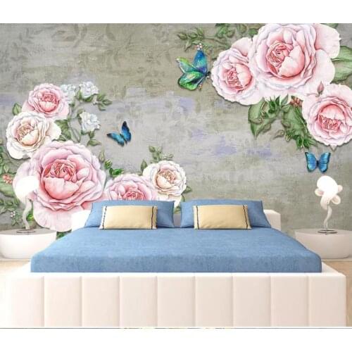 Custom photo wallpaper for walls 3 d murals wallpaper European retro rose flower mural background wall papers home decoration