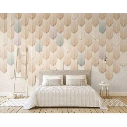 8d Creative Color Relief Feather Wall paper Mural 3D Stereoscopic Wallpaper sticker paper For TV background Wall Murals Decor