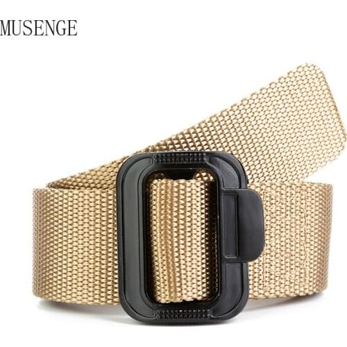 Military Men Belt Woman Army Belt 2021 Tactical Waist Belts Plastic Buckle Light Weight Black Belt Nylon Travel Belts for Men