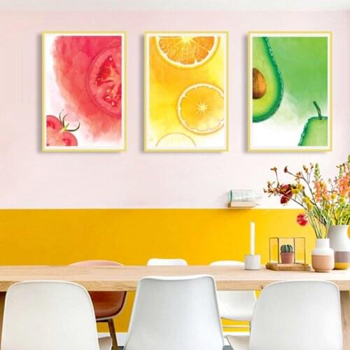 Modern Fruit Prints Art Canvas Paintings Still Life Posters Wall Pictures for Kitchen Home Decorations Unframed 3 Pieces