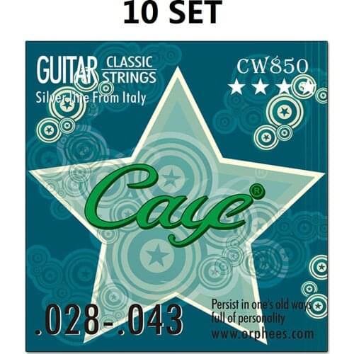 10 Set Caye Classical Guitar Strings Clear Nylon Silver Plated Normal Tension Guitarra Strings Guitar Part Accessories