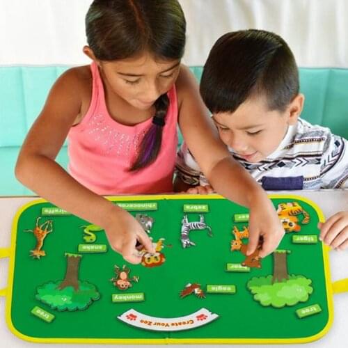 Creative Toy Felt Board DIY Craft Forest Animal Felt Board Early Education Toy Storytelling Wool Felt Toy Teaching Aid DIY Craft