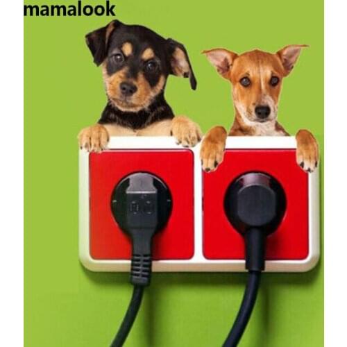 Vivid Cat Dog 3D Stickers | 4 Pcs / Set, Bathroom, Living Room, Refrigerator Decor, Animal Stickers, Art Sticker Wall